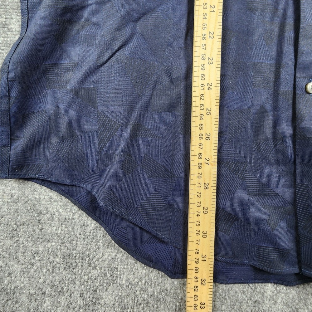 Calvin Klein Mens Slim Fit Performance Non Iron Dress Shirt 17.5 36/37 Navy Blue - Picture 5 of 7